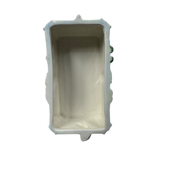 Fitz and Floyd Essentials Decorative Trinket Box Porcelain Blue w Flowers Ribbon - Picture 7 of 8